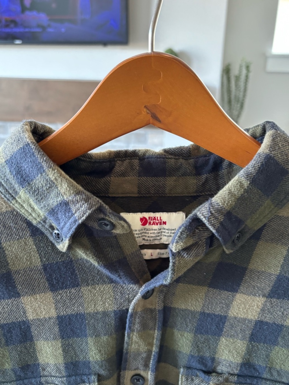 Fjallraven Olive Green & Navy Check Button-Down Shirt